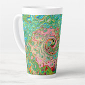 Retro Groovy Abstrakter Regenbogenwirbel Milchtasse (Linke Ecke)