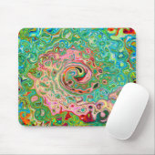 Retro Groovy Abstrakter Regenbogenwirbel Mousepad (Mit Mouse)