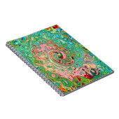 Retro Groovy Abstrakter Regenbogenwirbel Notizblock (Rechte Seite)