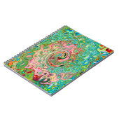 Retro Groovy Abstrakter Regenbogenwirbel Notizblock (Linke Seite)