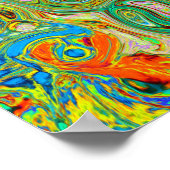 Retro Groovy Abstrakter Regenbogenwirbel Poster (Ecke)