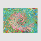 Retro Groovy Abstrakter Regenbogenwirbel Seidenpapier (Vorderseite)