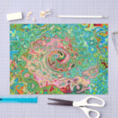 Retro Groovy Abstrakter Regenbogenwirbel Seidenpapier (Handwerk)