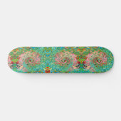 Retro Groovy Abstrakter Regenbogenwirbel Skateboard (Horizontal)