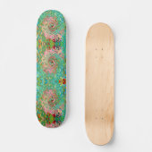 Retro Groovy Abstrakter Regenbogenwirbel Skateboard (Vorderseite)