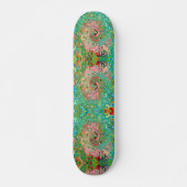 Retro Groovy Abstrakter Regenbogenwirbel Skateboard (Vorne)