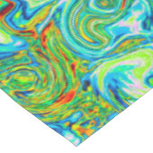 Retro Groovy Abstrakter Regenbogenwirbel Tischdecke (Schrägansicht)