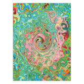 Retro Groovy Abstrakter Regenbogenwirbel Tischdecke (Vorderseite)