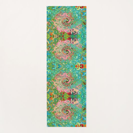 Retro Groovy Abstrakter Regenbogenwirbel Yogamatte (Vorderseite)