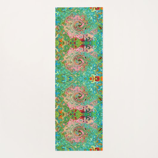 Retro Groovy Abstrakter Regenbogenwirbel Yogamatte (Rückseite)