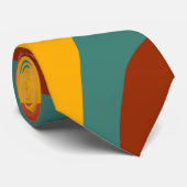 Retro Groovy Abstraktes, farbiges Fallwave-Muster Krawatte (Gerollt)