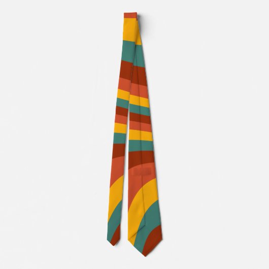 Retro Groovy Abstraktes, farbiges Fallwave-Muster Krawatte (Rückseite)