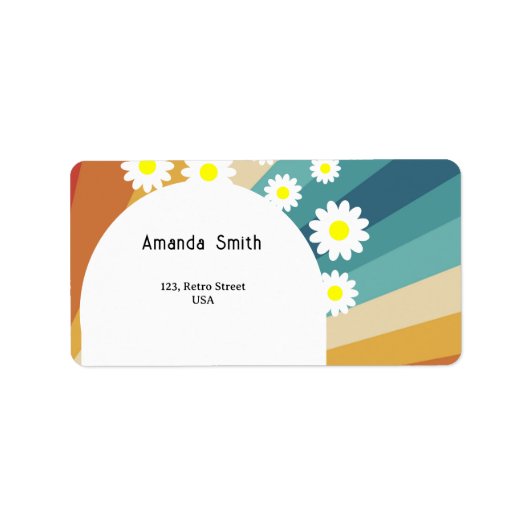 Retro Groovy Adressaufkleber (Vorne)