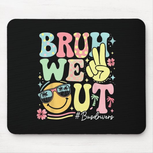 Retro Groovy Alter Wir Sind Fertig Busfahrer Letzt Mousepad (Vorne)