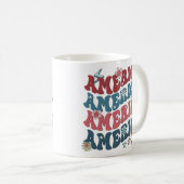 Retro Groovy America Independence Day Kaffeetasse (VorderseiteRechts)