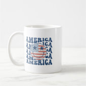 Retro Groovy America Usa Smile Face Patriotic 4. Kaffeetasse (Links)