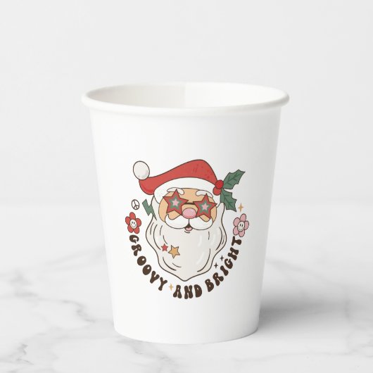 Retro Groovy and Bright Christmas Paper Cups Pappbecher (Links)