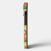 Retro Groovy Aquamarin Orange & Yellow Floral Mono Case-Mate iPhone Hülle (Rückseite / Links)