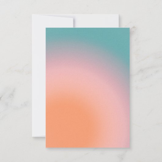 Retro Groovy Aquamarin Pink Coral Abstrakte Hochze RSVP Karte (Rückseite)