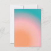 Retro Groovy Aquamarin Pink Orange Abstrakte Hochz RSVP Karte (Rückseite)