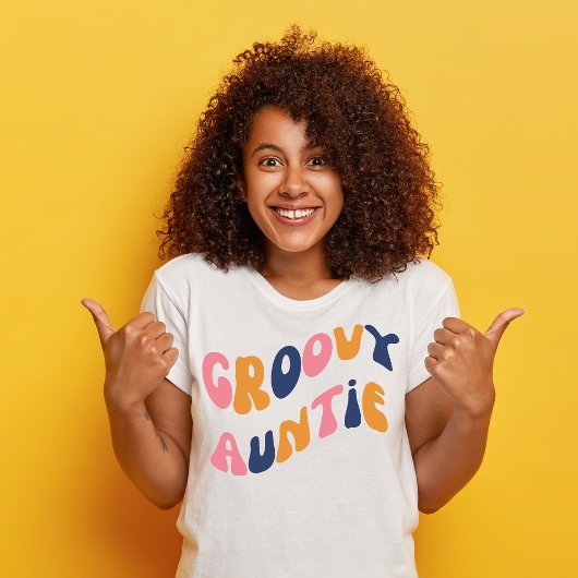 Retro Groovy Auntie 70er Retro Auntie T - Shirt