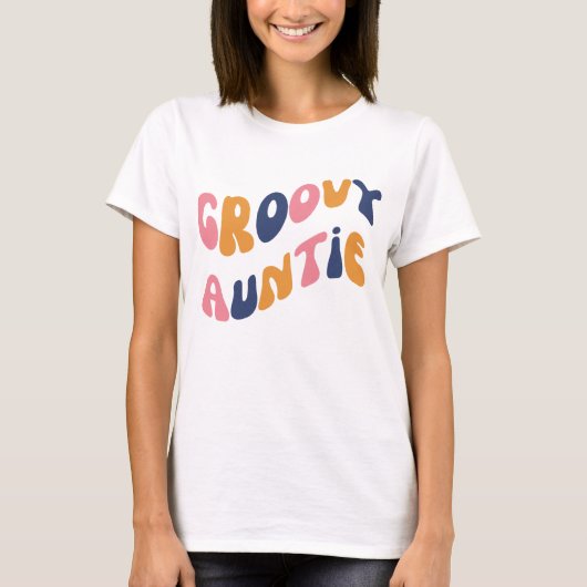 Retro Groovy Auntie 70er Retro Auntie T - Shirt (Vorderseite)