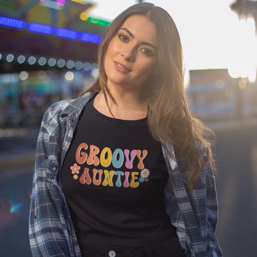 Retro Groovy Auntie 70er T-Shirt