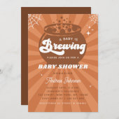 Retro Groovy Baby braut Halloween Baby Dusche Einladung (Vorne/Hinten)