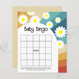 Retro Groovy - Baby Dusche Bingo Spiel