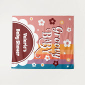 Retro Groovy Baby Dusche Wandteppich (Vorderseite (Horizontal))