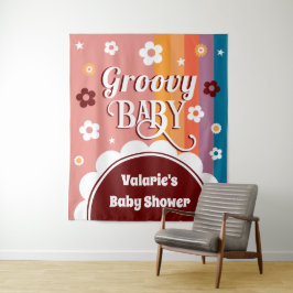 Retro Groovy Baby Dusche Wandteppich