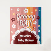 Retro Groovy Baby Dusche Wandteppich (Vorderseite)