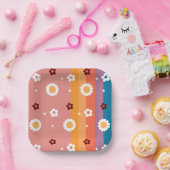 Retro Groovy Baby Duschmuster Pappteller (Party)