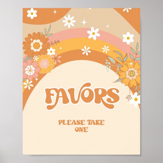 Retro Groovy Baby Hippy Favoriten Poster (Vorne)