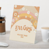 Retro Groovy Baby Hippy Favors Podestzeichen Sockelschild (In SItu)