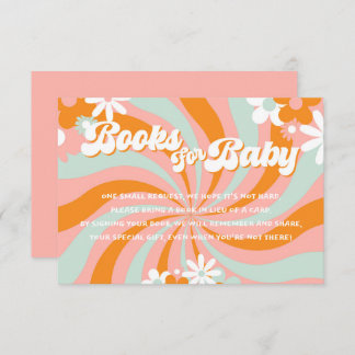 Retro Groovy Baby Shower Books für Baby Begleitkarte