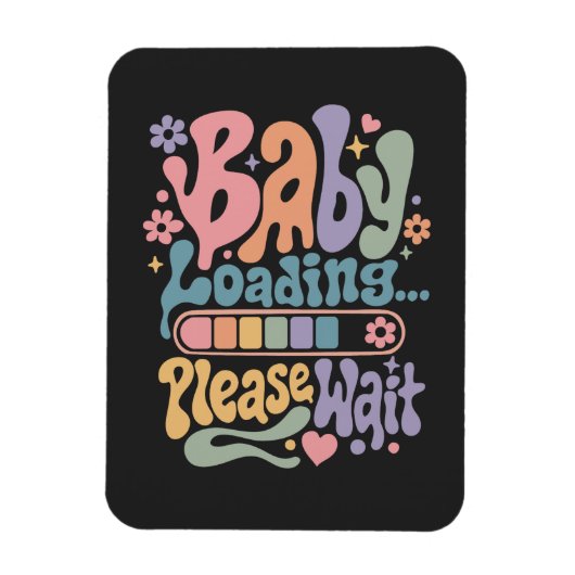 Retro Groovy Baby Wird Geladen Bitte Warten Sie Sc Magnet (Vertikal)
