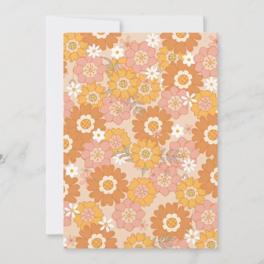 Retro Groovy Babydusche Einladung (Rückseite)