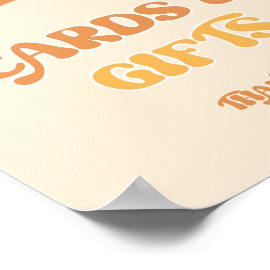 Retro Groovy Babykarten und -geschenke Poster (Ecke)