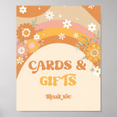 Retro Groovy Babykarten und -geschenke Poster (Vorne)