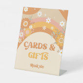 Retro Groovy Babykarten und -geschenke Sockelschild (Vorderseite)