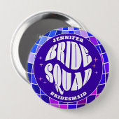 Retro Groovy Bachelorette Bride Button (Vorne & Hinten)