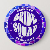 Retro Groovy Bachelorette Bride Button (Vorderseite)