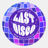 Retro Groovy Bachelorette Party Runder Aufkleber (Vorderseite)