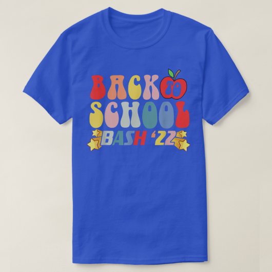 Retro Groovy Back to School Bash 2022 Lehrer Stud T-Shirt (Design vorne)