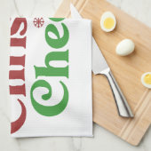 Retro Groovy Backend Weihnachtsaufreiz Geschirrtuch (Viertel Falte)