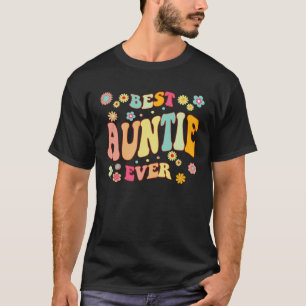 Retro Groovy Best Auntie Ever Mütter Day T-Shirt