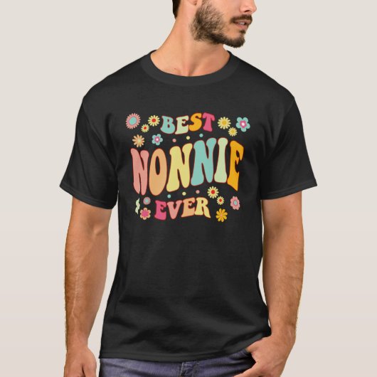 Retro Groovy Best Nonnie Ever Mütter Day T-Shirt (Vorderseite)