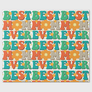 Retro Groovy Beste Mama je farbenfroh Geschenkpapier