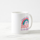 Retro Groovy Beste Mutter der Welt Regenbogen Kaffeetasse (VorderseiteRechts)